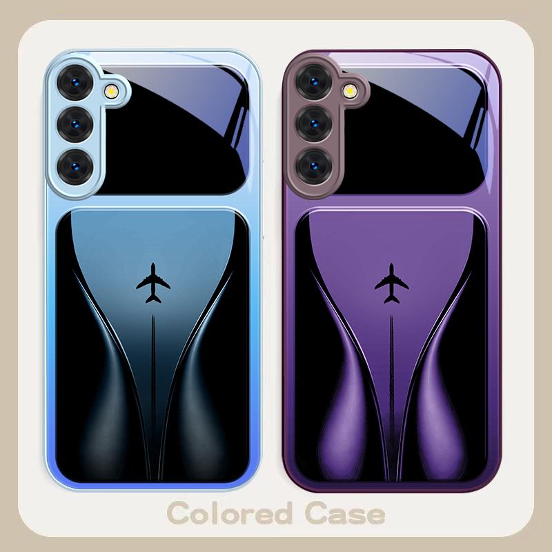 Aircraft in gradual flight For Samsung S26 S22 S8 9 10 S20 Ultra S21 Pro S22 Plus S23 FE S24Ultra S25 Edge S24+ Glass Phone Case