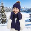 3Pcs/Set  Woolen Hat Cold Proof Knitted Scarf Fashion Scarf Hat Gloves Set  Cycling
