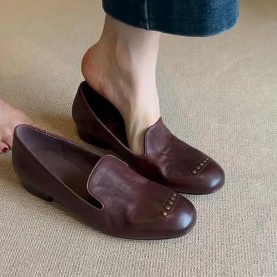 Fashion 2025New Women Ballet Flats ShoesSlip On Loafers Soft Leather Women's Moccasins Shallow Boat Shoes Ballerina Zapatos Mujer