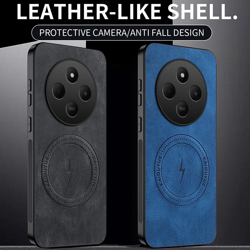 Für Redmi 14C 4G Neue Leder Matte Frosted Magnetische Handyhülle Für Redmi 14C Stoßfeste Bumper Weiche Hülle Für Redmi 14C Hülle