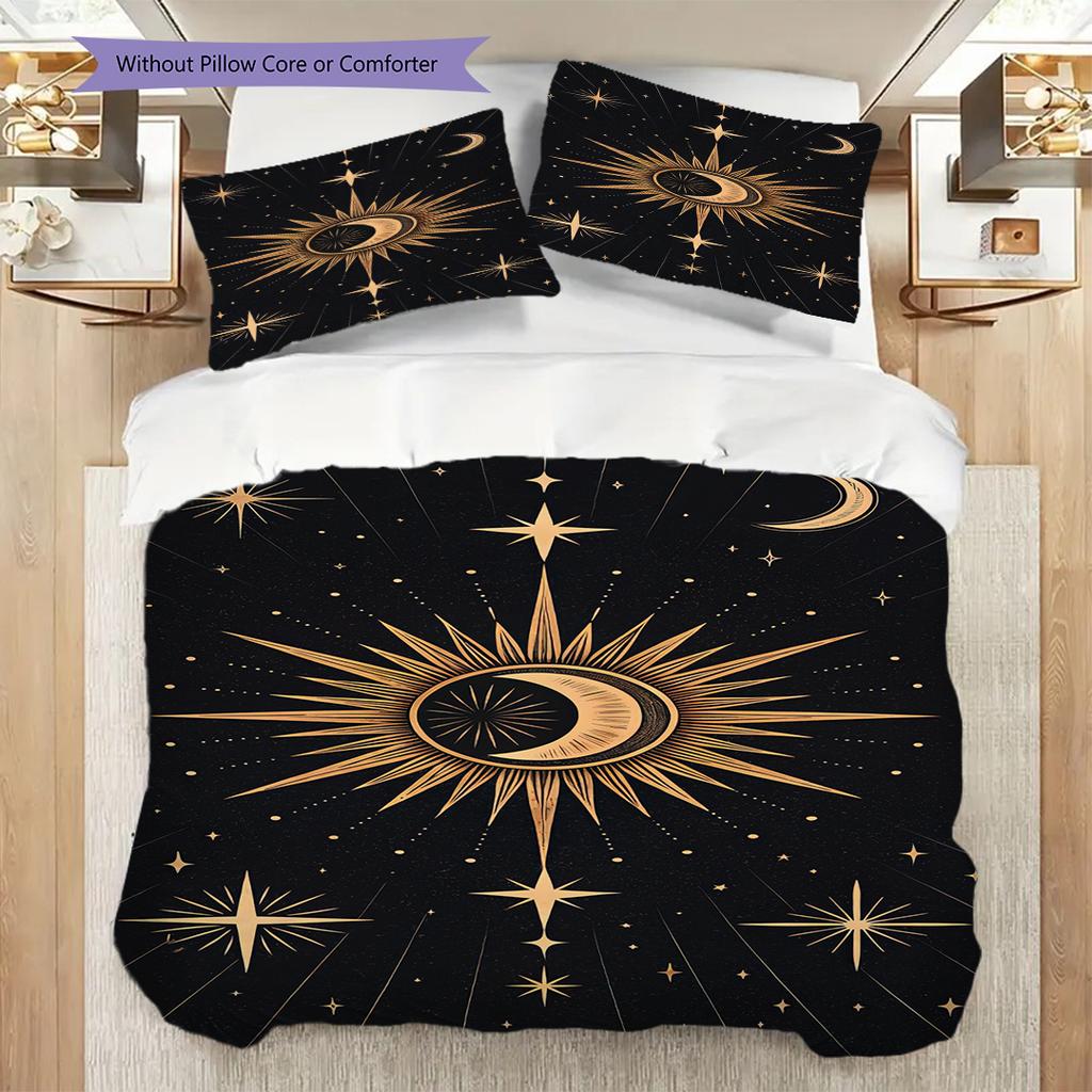Celestial Harmony Mystical Cosmic Design Bedding 1 Duvet Cover 2 Pillowcase Without Core Without Core Christmas Birthday Gift Bedding Set