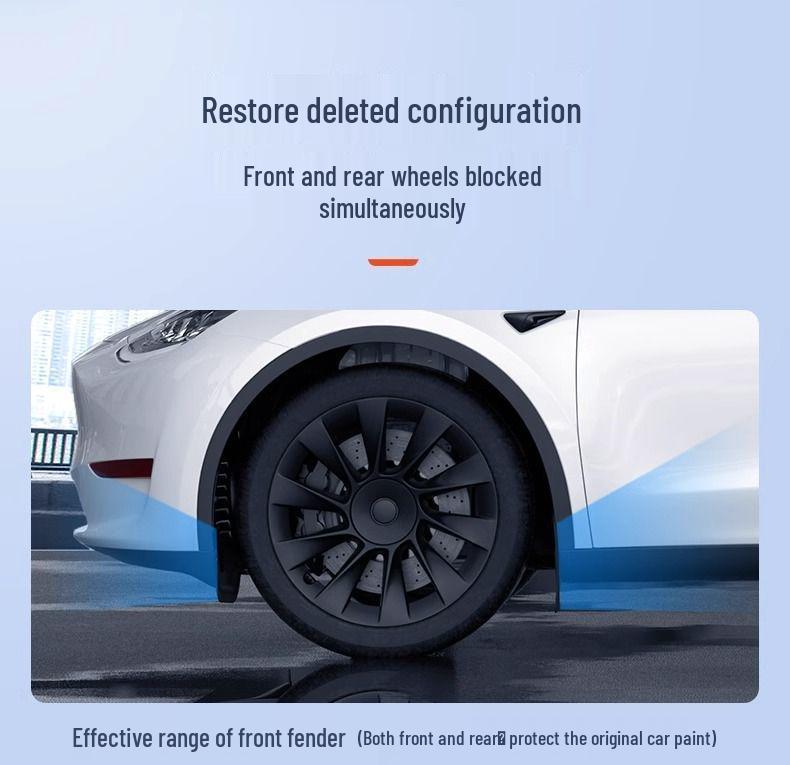 Tesla Model Y/3 Refresh Punch-Free TPE Mudguards - Front & Rear