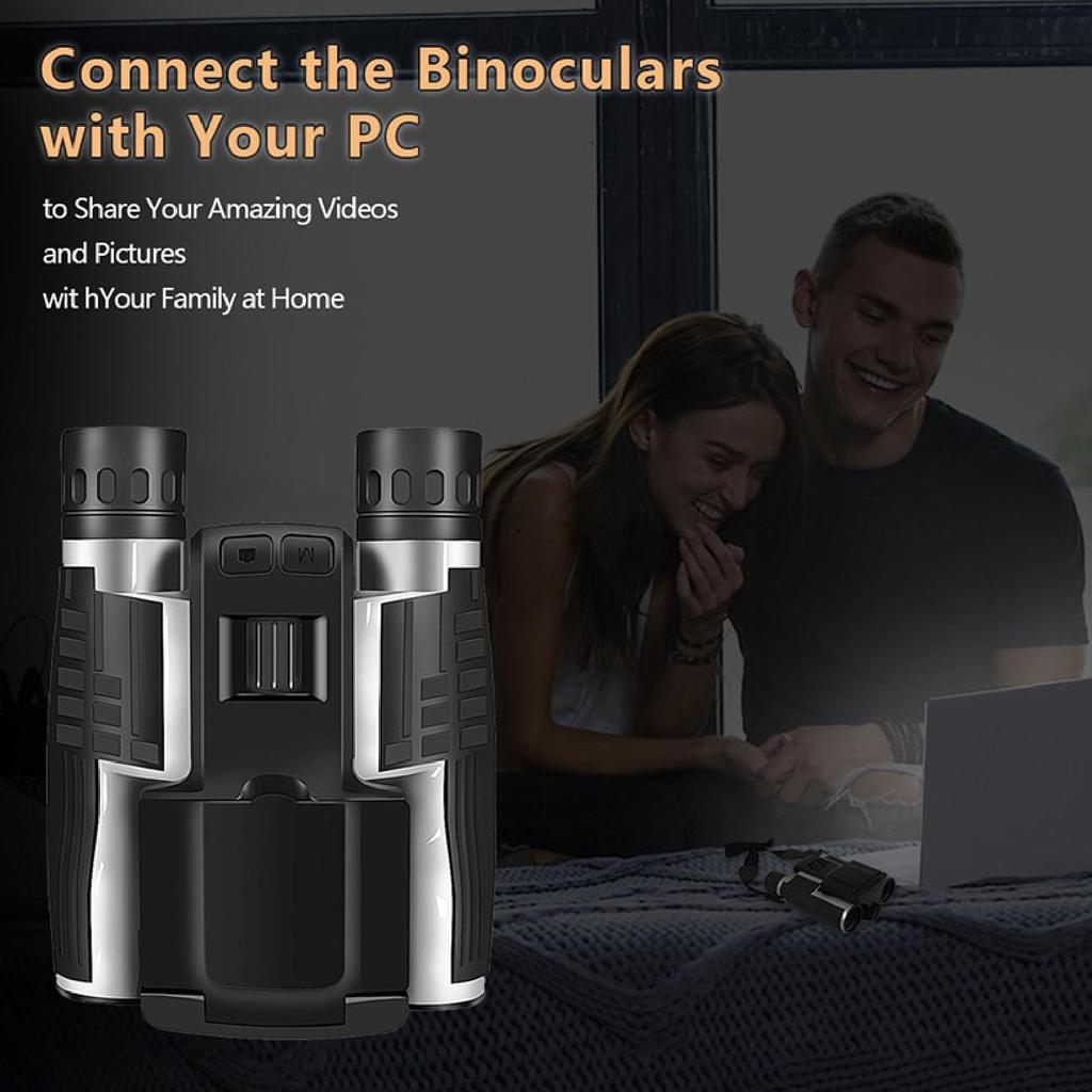 12x32 Camera Binoculars, 2.4-inch Screen, 12x Optical, 8x Digital Zoom, 48MP Photo, 2.5K Video Camera, Bird Watching Binoculars