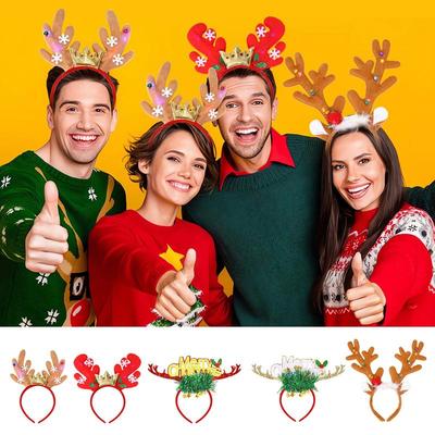 Christmas Hair Accessories Lighted Multifunctional Pins Deer Antler Hair Pins For Holiday Celebration Fun Family Party Festival