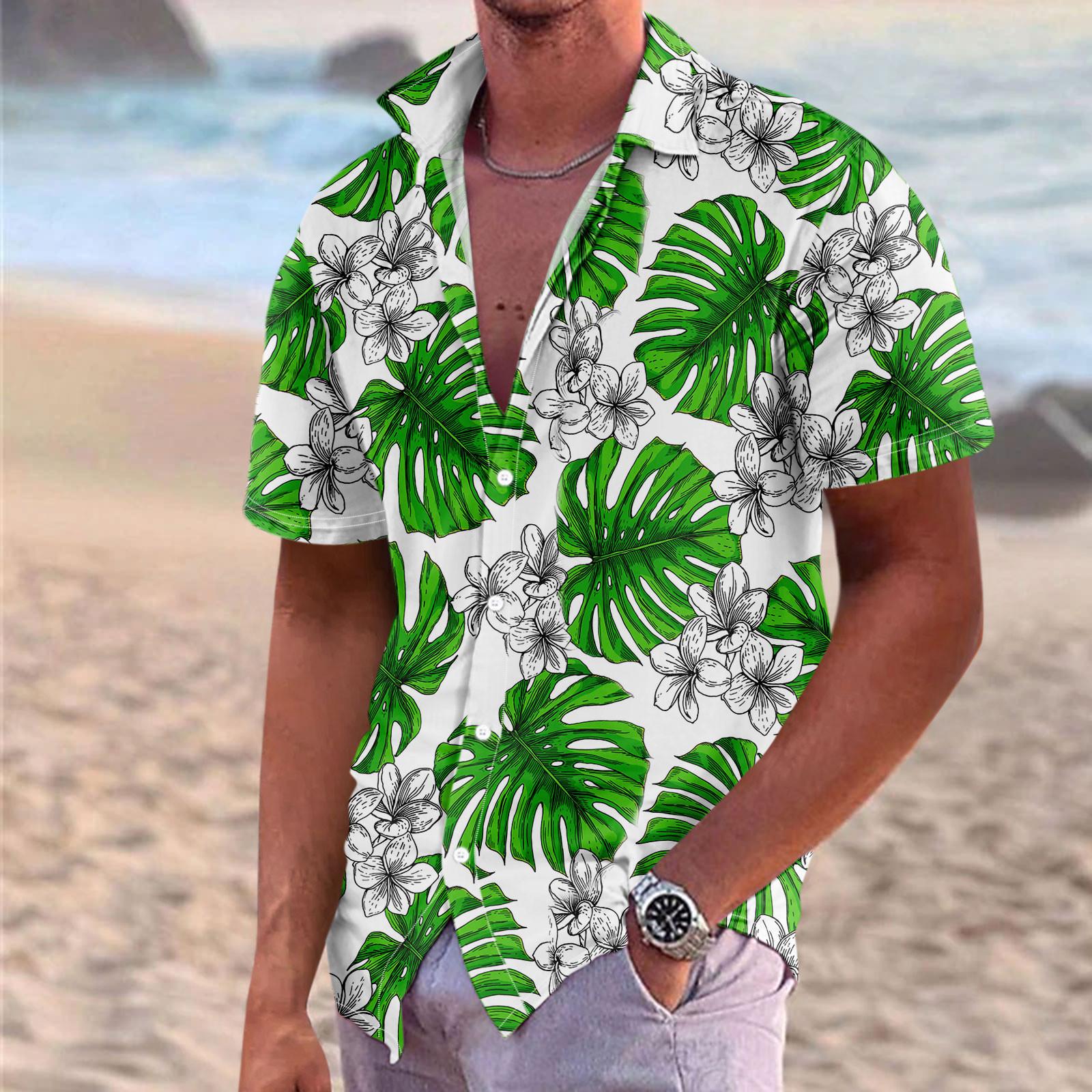 

Гавайская рубашка для мужчин, мужские винтажные рубашки для боулинга на пуговицах, летняя пляжная рубашка с коротким рукавом XL