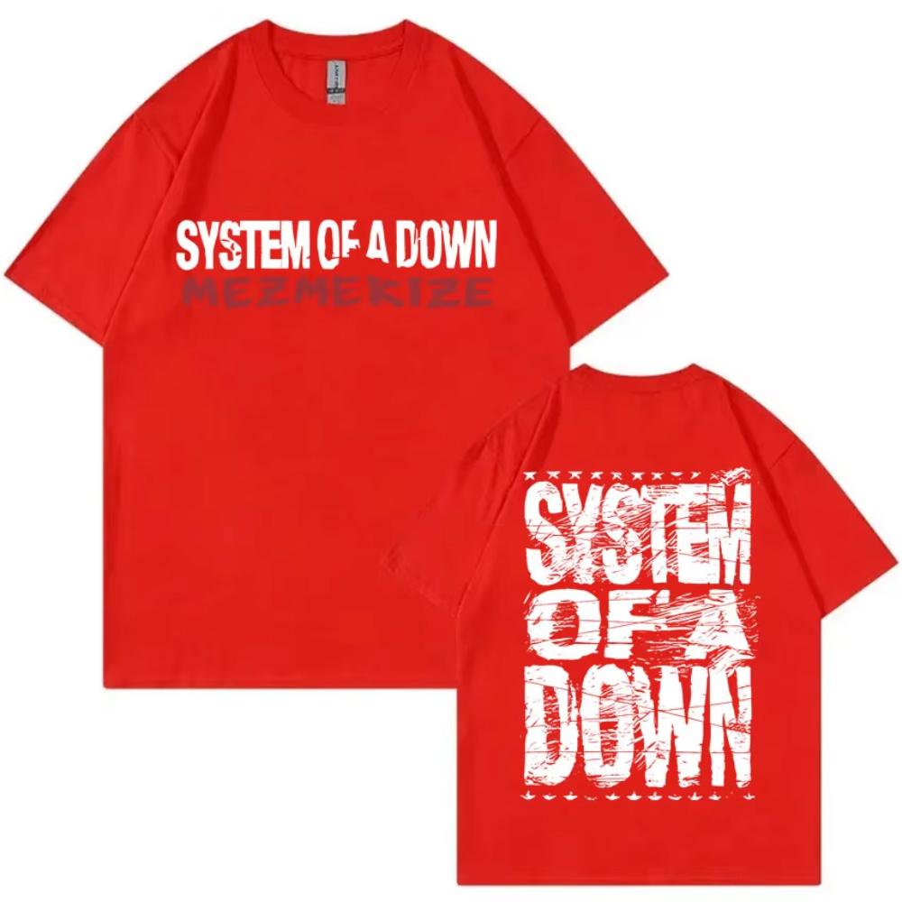 Rock Band System of A Down Cotton T Shirts Men Women Vintage Alternative Metal Music T-shirts Women's Oversized Tshirts