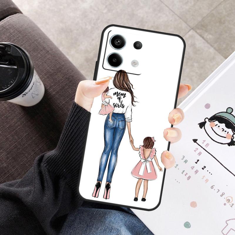 Mom and Daughter Cover For Xiaomi Redmi Note 14 13 10 11 12 15 Pro Plus Case For Redmi 15C 13C 12C 10C 14C 15