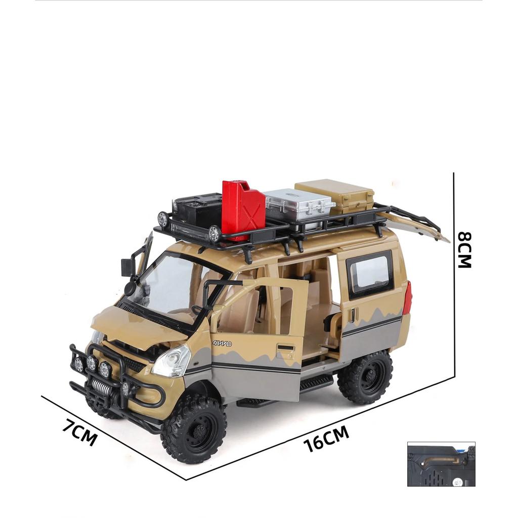 Wuling Offroad-Version LKW-Modell im Maßstab 1:24 aus Metallguss, modifiziertes Geländefahrzeug mit Sound und Licht, Geschenk für Kinder