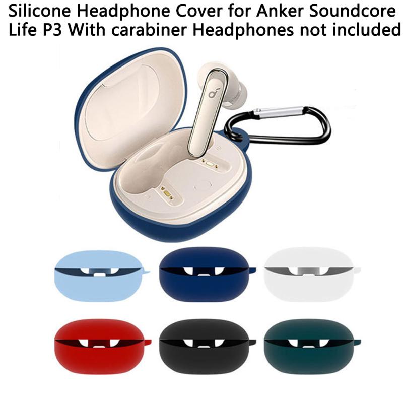 Silikon-Schutzhülle Drahtlose Bluetooth-Kopfhörer-Schutzabdeckung mit Karabiner Kompatibel für