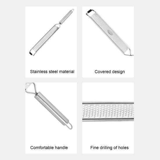 Lemon Zester Cheese Grater Stainless Steel Citrus Peeler with Non-Slip Handle Multi-Purpose Kitchen Tool for Citrus Parmesan Ginger