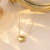 Smooth Love‑Pendant Titanium‑Steel Collarbone Chain, Simple Light‑Luxury Niche Versatile Heart‑Shaped Women Necklace