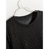 Is Drop-Shaped Diamond! Young Ins Women's Polyester Cotton round Neck Pleated Fishtail Black Slim Looking T-shirt Spring, Summer, Autumn and Winter