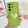 Soft TPU Love Heart Wavy Case for Samsung Galaxy S25 S23 S21 S20 FE S24 S22 Ultra Plus + A55 A35 A25 A15 A54 A53 A34 5G A05 A05s