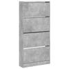VidaXL Shoe Cabinet 4 Drop-Down Drawers Concrete Grey 3214367