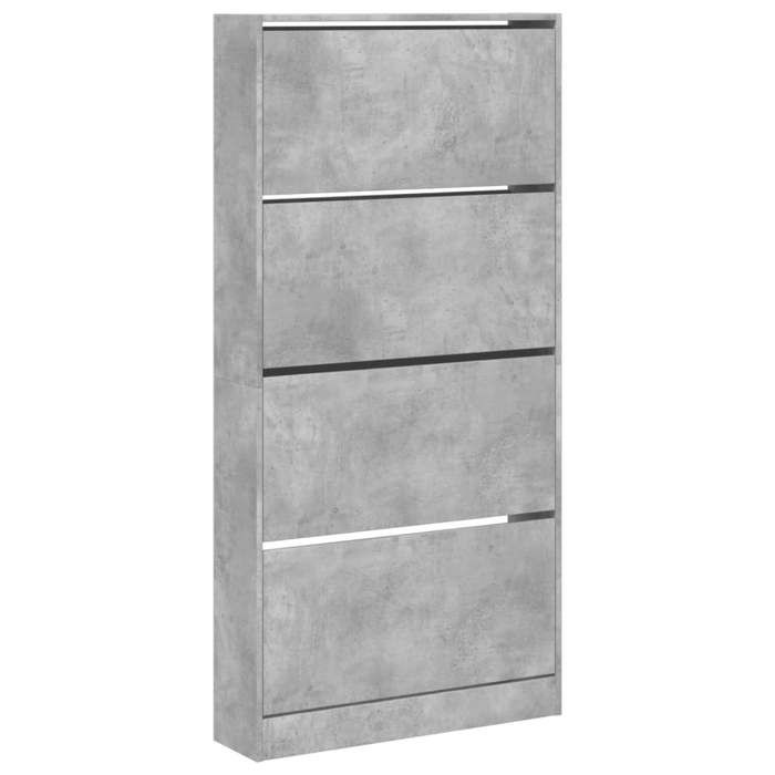 VidaXL Shoe Cabinet 4 Drop-Down Drawers Concrete Grey 3214367