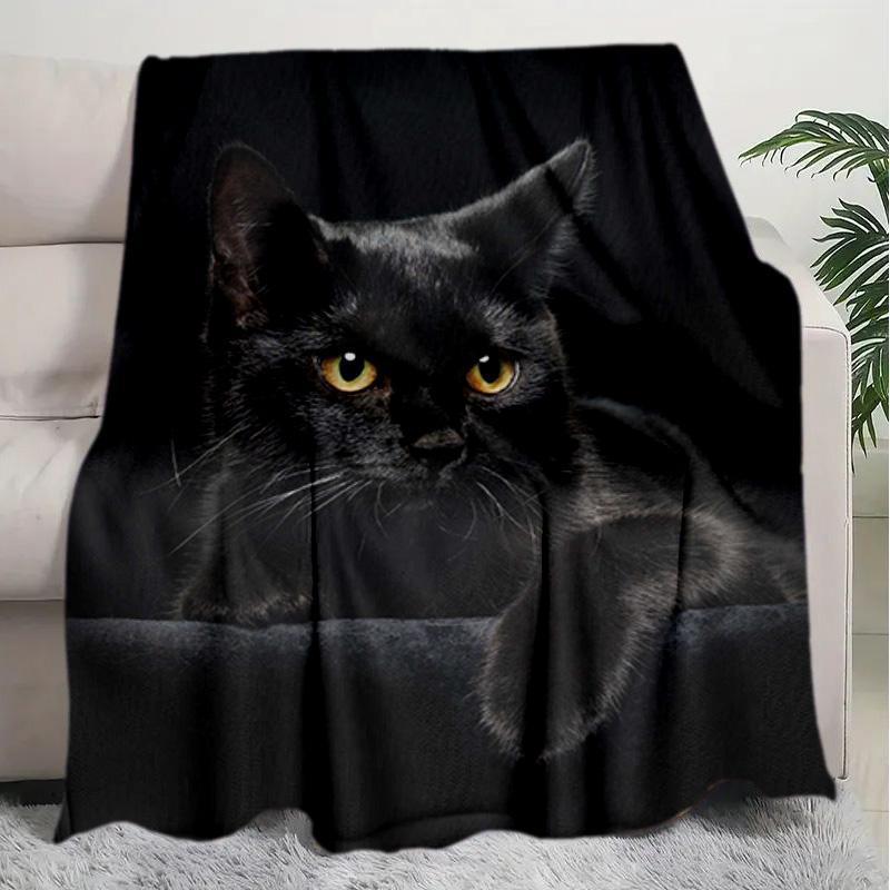 1PC Cute cat, cartoon blanket, all season lightweight home office outdoor nap multifunctional blanket