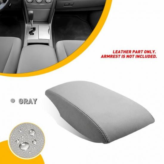 Console Lid Center Armrest Cover Fit 2007 08-2011 Toyota Camry Gray Leather Skin