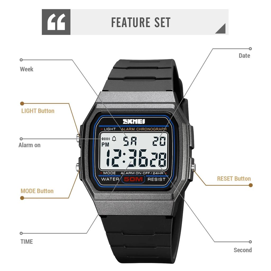 SKMEI 2042 Chrono Date Week Men Wristwatches Military Clock reloj hombre Digital Sport Watches Mens Outdoors 5Bar Waterproof