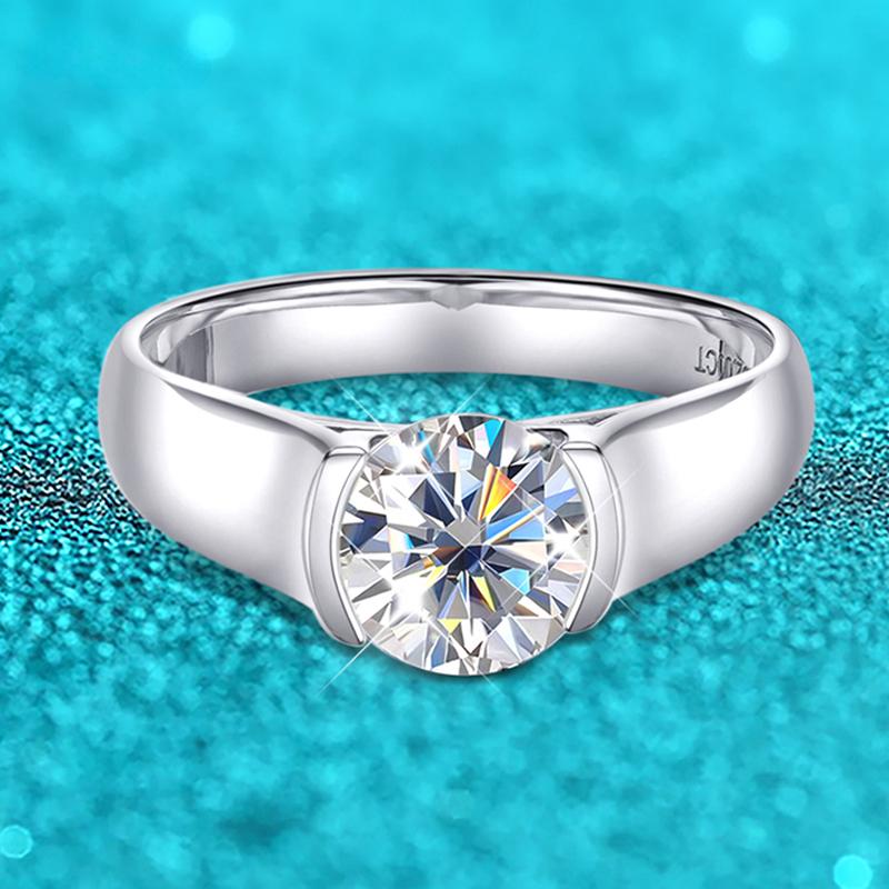 

Кольцо с муассанитом 2 карата с родиевым покрытием для женщин, Halo идеальной огранки, свадебное кольцо с бриллиантами, стерлинговое серебро 925 пробы, ювелирные изделия, оптовая продажа