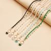Collana Pendente a Forma di Cuore con Catena di Cristalli Geometrici Neri Vintage per Donna Moda Stile Boho Gioielli con Cristalli di Zircone Regali