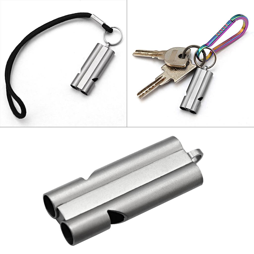 Emergency Whistles Louds Portable Double Tube Trainer Whistles Titanium Signal Whistles Outdoor Survival Safety Whistles