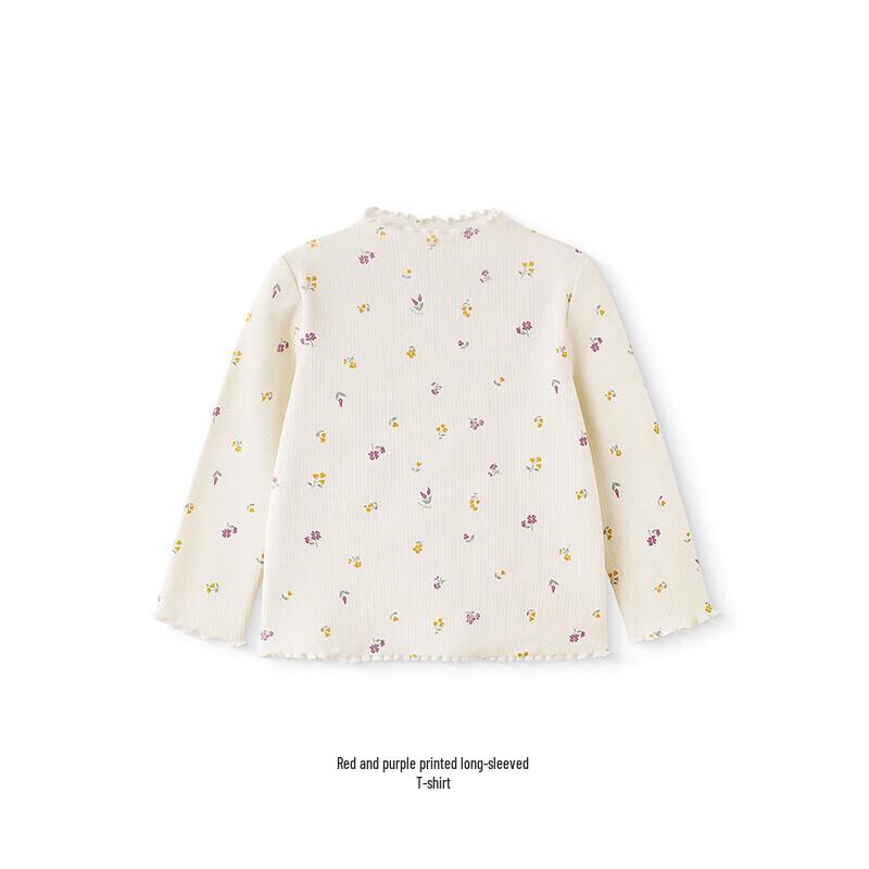YEEHOO Kids' Red Purple Print Long Sleeve Base Layer T-Shirt