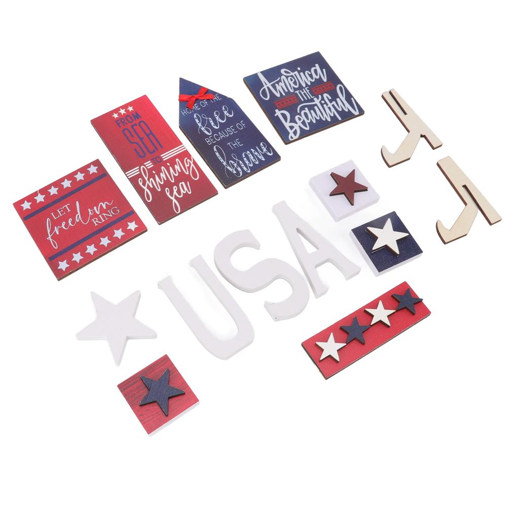 Independence Day Wooden Decoration Beautifully Designed Vibrant Colour Sturdy Patriotic Tray Wooden Ornament