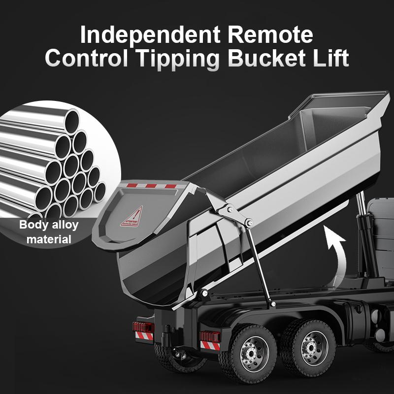 non-toxic DOUBLE E E590 1/20 RC Dump truck Crawlers Remote Control Car Model Electric Loader Alloy Engineering Vehicle Beach Toys children