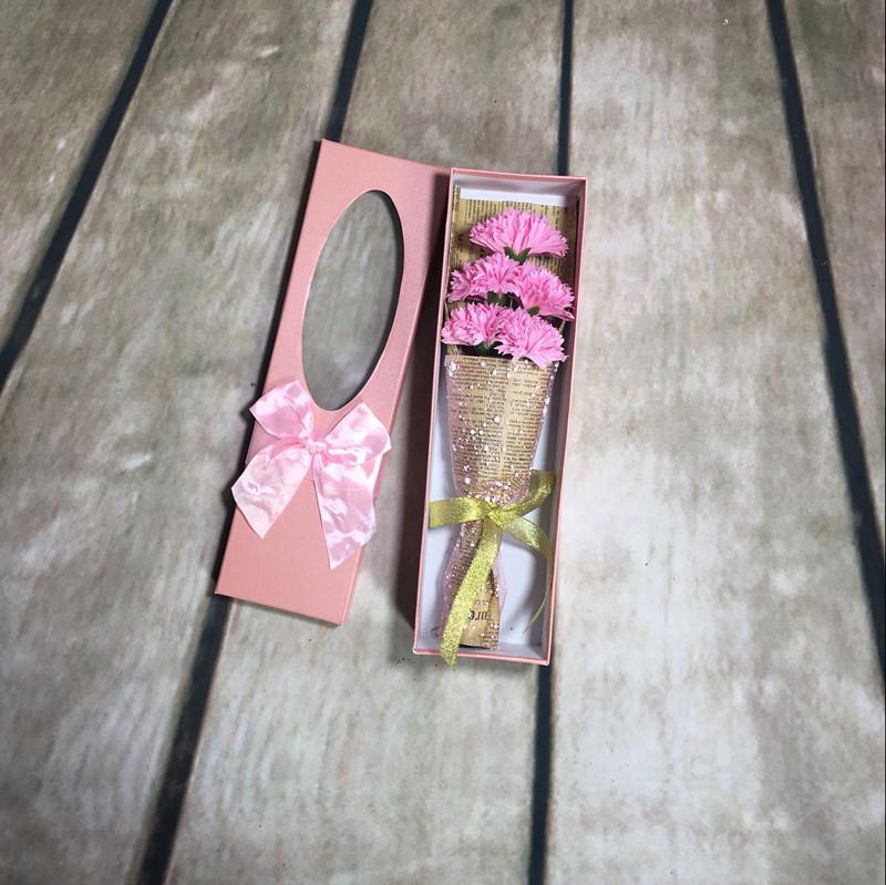 5-Piece Carnation Soap Flower Bouquet Gift Box for Christmas, Valentine's, Birthday, Teacher's Day