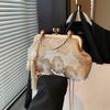 New Chinese Style Cloud Bag With Lock Closure For Daily Casual Use