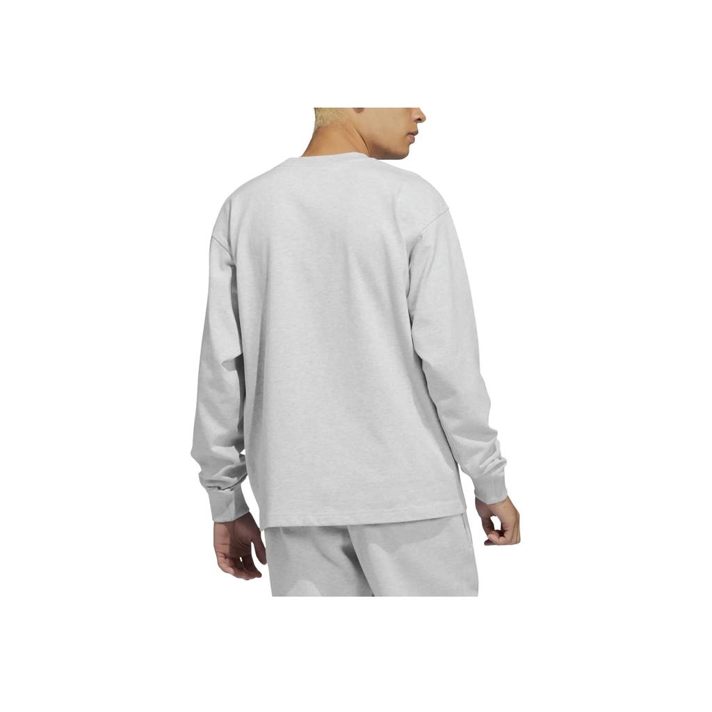 Adidas Originals Trefoil X Pharrell Williams Solid Logo Print Long Sleeve T-Shirt Unisex Tops Light-Grey HN3439