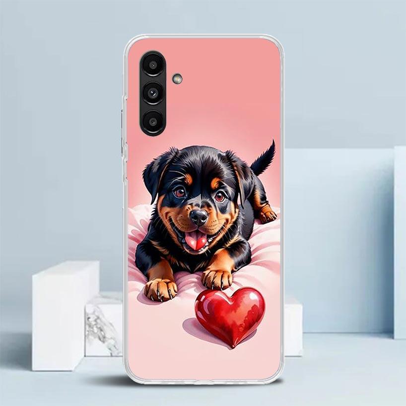 Lovely Puppy Heart Dogs Phone Case For Samsung Galaxy A17 A37 A57 A16 A15 A14 A13 A56 A55 A54 A53 A36 A35 A34 A33 A26 A25 A24 A2