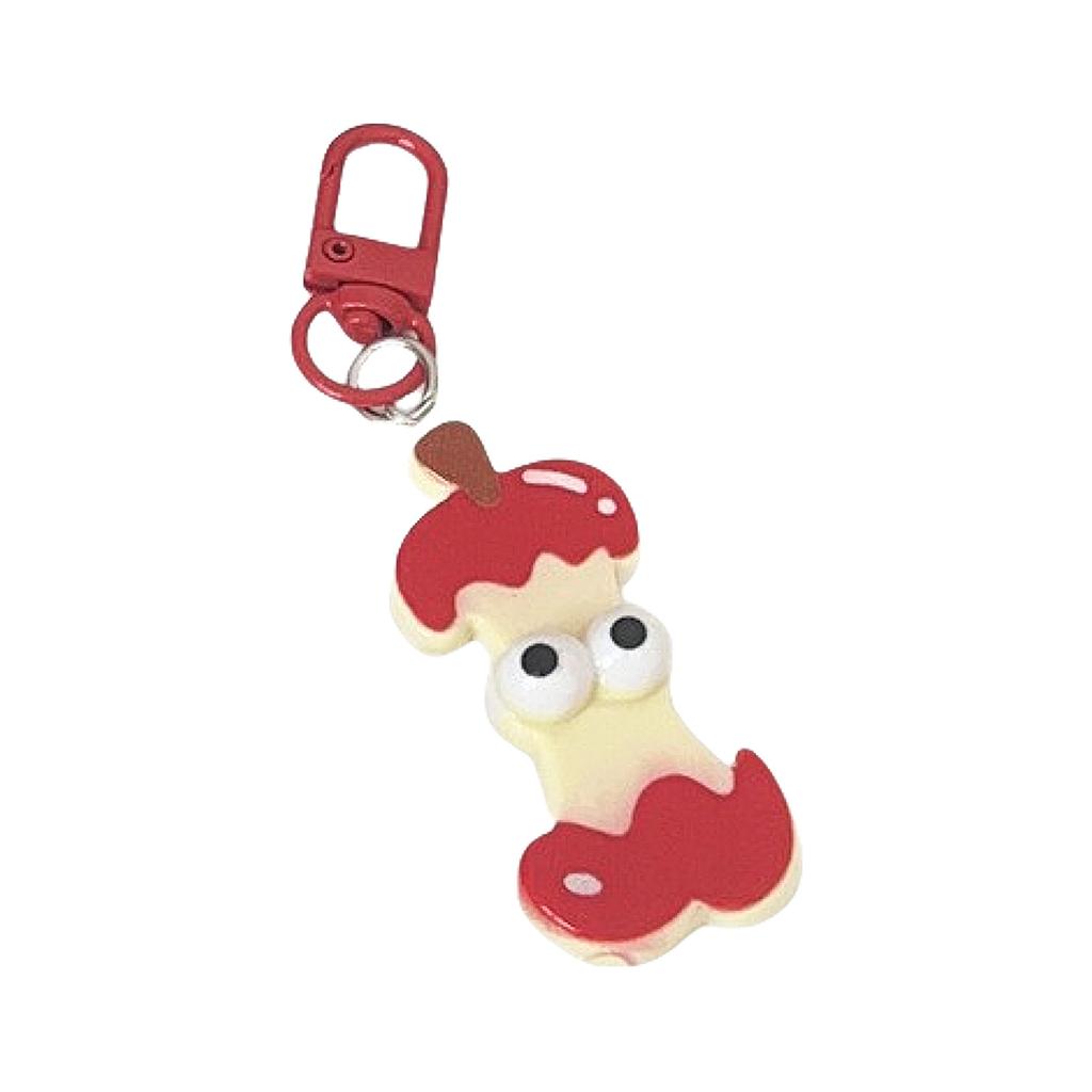Funny Face Cartoon Red Apple Keychain For Keys Bags Backpacks Cute Gift Idea Durable Plastic Key Ring With Playful Design