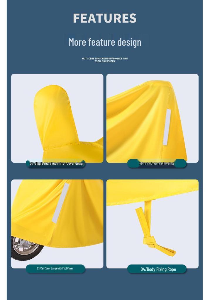 Electric Vehicle Rain & Sun Shield: Windproof, Dustproof, Full Motorcycle & Car Cover