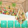 3Pcs Hawaiian Luau Tablecloth Tiki Party Tablecloths Tropical Table Cloth Plastic Disposable Rectangle Table Covers for Tiki Bar Tropical Summer