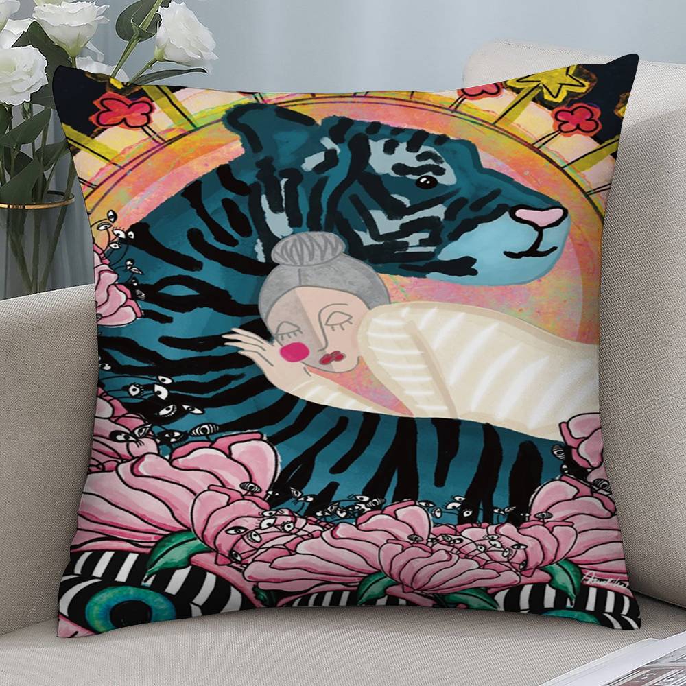 

Abstract Art Halloween Pillow Case Short plush Double-sided Print Square Throw Pillow Covers Sofa Home Cushion Decor 12x12Inch