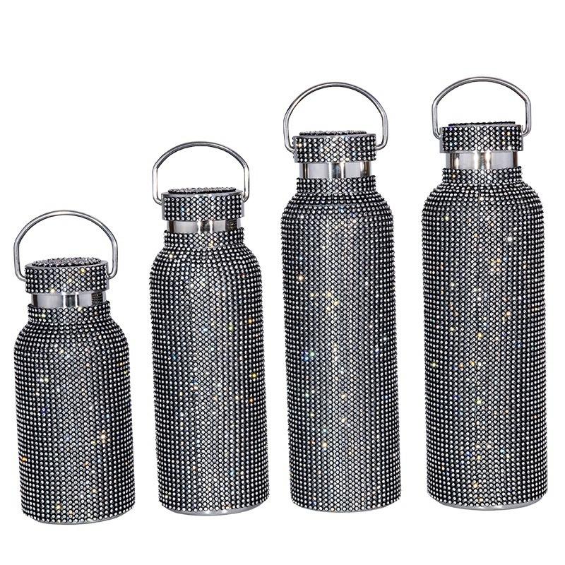 Diamond Cup Double Stainless Steel Thermos Cup With Chain Diamond Water Cup Fashion Gift