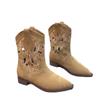 Fashion Luxury New Western Cowboy Boots Embroidered Hollow Women's Thick Heel Knight Boots Ethnic Style Retro Casual Ancient Short Boots