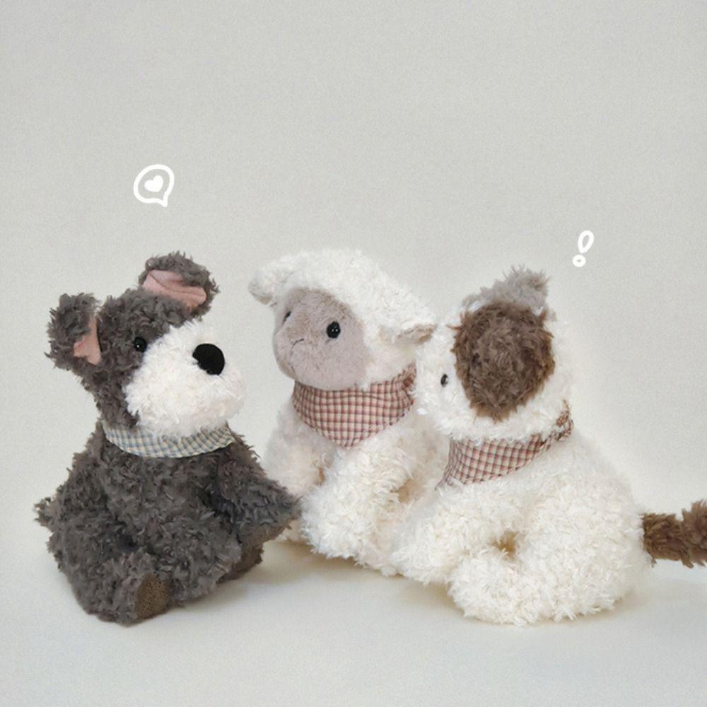 Cat Lamb Farm Animals Plush Toy Interactive Curly Haired Dog Doll  Kids Gifts