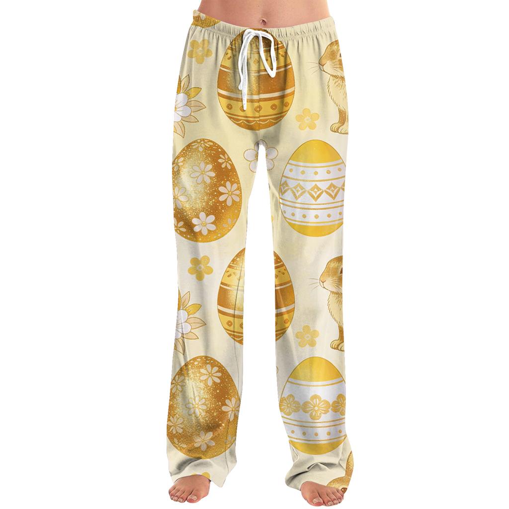 Modische lockere Freizeit-Hose für Damen mit Easter-Cartoon-Print