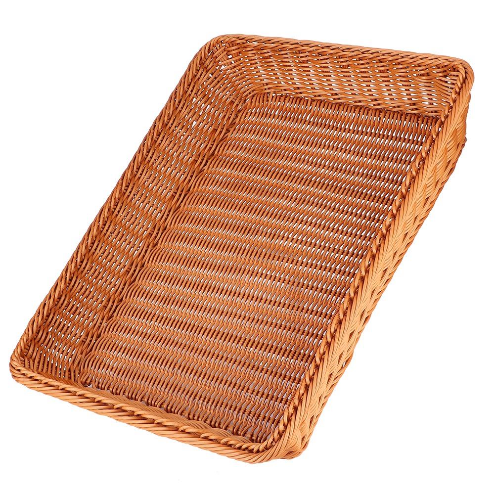 Household Desktop Rectangular Food Bread Fruits Storage Basket for Office RestaurantCoffee Color XL