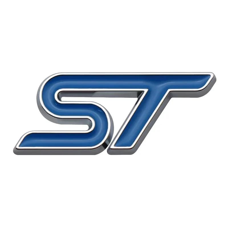 3D Metal ST Letters Car Steering Wheel Emblem Badge Sticker for Ford ST Fiesta Focus Edition KUGA Mondeo Focus X 2 3 3.3 x 1.3cm