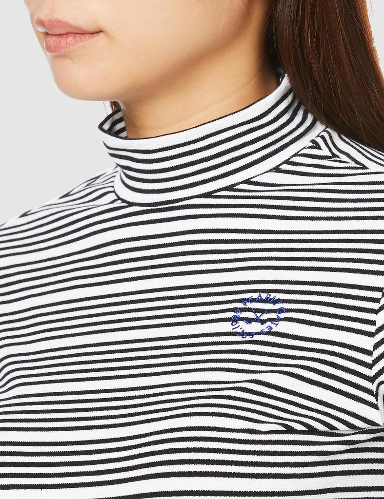 PEARLY GATES Short Sleeve Inner Striped White x Dark Size Size 031 Women's Shirt, 8-Piece Stretch, Navy, 055-3267606, (Size Small)