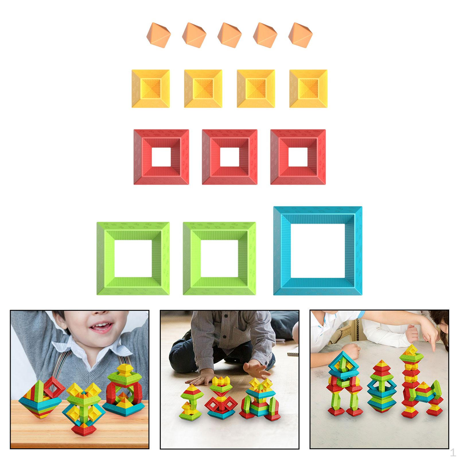 

Детские развивающие игрушки, блоки, обучающие занятия, креативные, пирамида, Монтессори 15 pieces