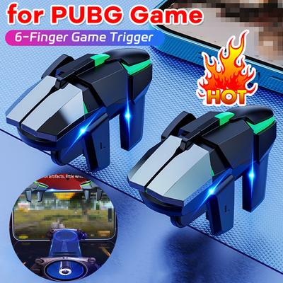 Mobile Game Trigger For PUBG Phone Gaming Controller 6 Finger Trigger Sensitive Shooting Gamepad L1 R1 Aim Keys Gaming Handle