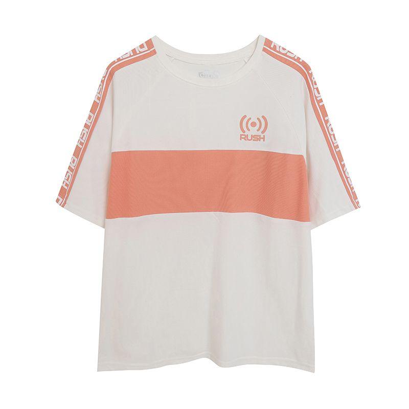 

Экспорт Женская Повседневная Освежающая Минималистичная Футболка с Коротким Рукавом и Круглым Вырезом с Буквами, Подчеркивающая Фигуру, Легче всего Сочетать, Свободная Версия Большого Размера, Свежие Топы Picture Color L