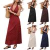 Abito Maxi da Donna a Pois con Scollo a V Senza Maniche Vestiti Estivi da Donna Abiti da Vacanza per Donne Vestiti Estivi per Donne