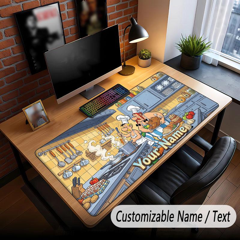 Custom Name Text Big Mouse Pad,Asterix & Obelix Soft Non Slip Extended Desk Mat For Home Office