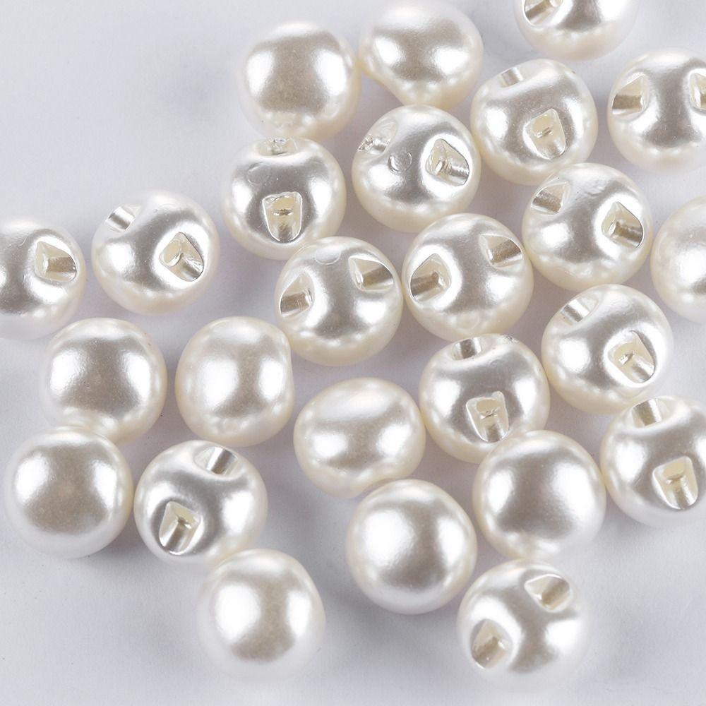 50pcs Round Pearl Button Multi Size Venetian Pearl Button Multipurpose Clothes Button  Scrapbooking