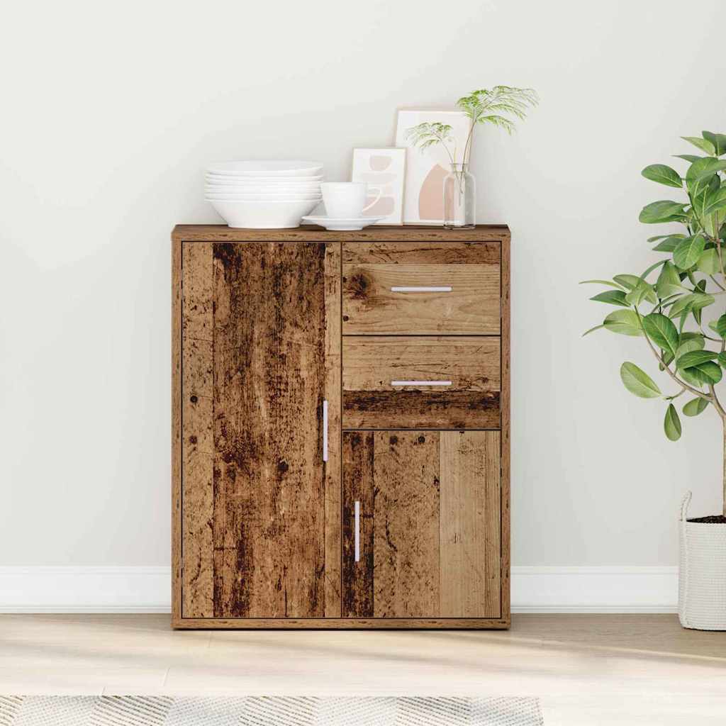 Sideboard with Drawers Reclaimed Wood Look 60 x 31 x 70 cm Engineered Wood